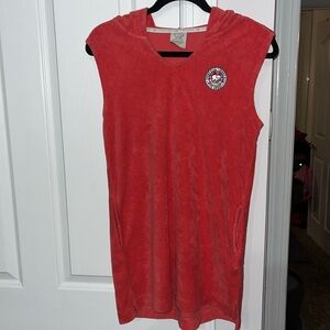 Ivory Ella Coral Terry Hooded Swimsuit Coverup Size Small